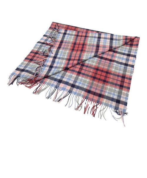 JOHNSTONS OF ELGIN（ジョンストンズオブエルガン）JOHNSTONS OF ELGIN (ジョンストンズオブエルガン) チェックカシミヤストール レッド×グレー サイズ:下記参照 未使用品の古着・服飾アイテム