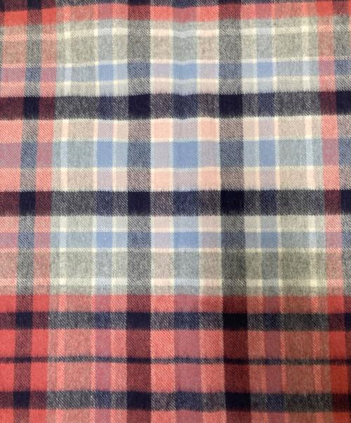 JOHNSTONS OF ELGIN（ジョンストンズオブエルガン）JOHNSTONS OF ELGIN (ジョンストンズオブエルガン) チェックカシミヤストール レッド×グレー サイズ:下記参照 未使用品の古着・服飾アイテム