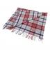 JOHNSTONS OF ELGIN (ジョンストンズオブエルガン) チェックカシミヤストール レッド×グレー サイズ:下記参照 未使用品：20000円