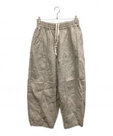 nest Robe（ネストローブ）の古着「ブラックリネンルーズテーパードパンツ」｜ベージュ