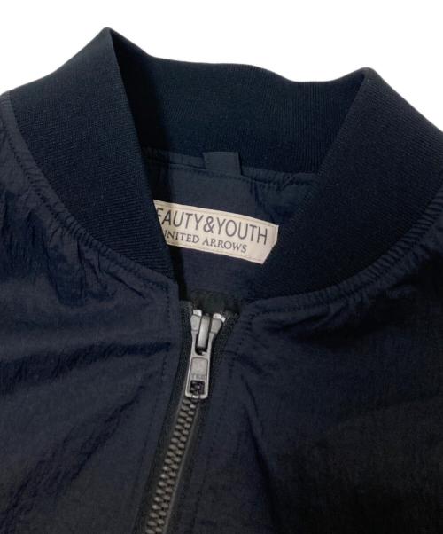 BEAUTY&YOUTH（ビューティーアンドユース）BEAUTY&YOUTH (ビューティーアンドユース) FLEX-LITE リブ ブルゾン ブラック サイズ:Lの古着・服飾アイテム