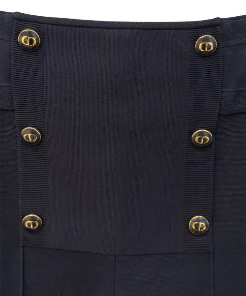 Christian Dior（クリスチャン ディオール）Christian Dior (クリスチャン ディオール) ハイウエストキュロットパンツ ネイビー サイズ:42の古着・服飾アイテム