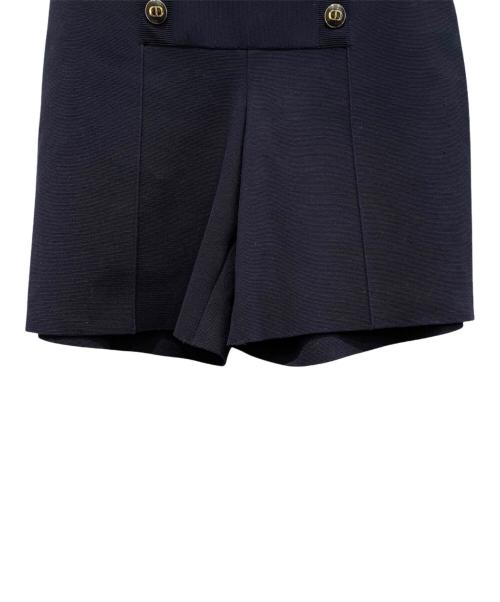 Christian Dior（クリスチャン ディオール）Christian Dior (クリスチャン ディオール) ハイウエストキュロットパンツ ネイビー サイズ:42の古着・服飾アイテム