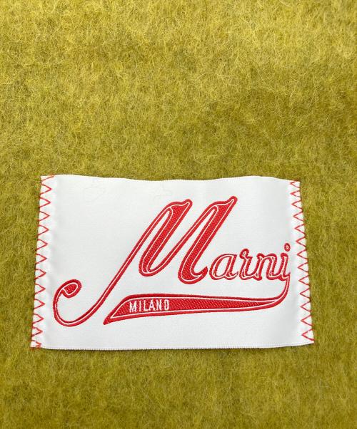 MARNI（マルニ）MARNI (マルニ) ロゴラベル フリンジ ストール マスタードの古着・服飾アイテム