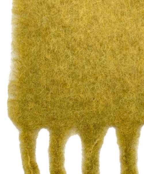 MARNI（マルニ）MARNI (マルニ) ロゴラベル フリンジ ストール マスタードの古着・服飾アイテム