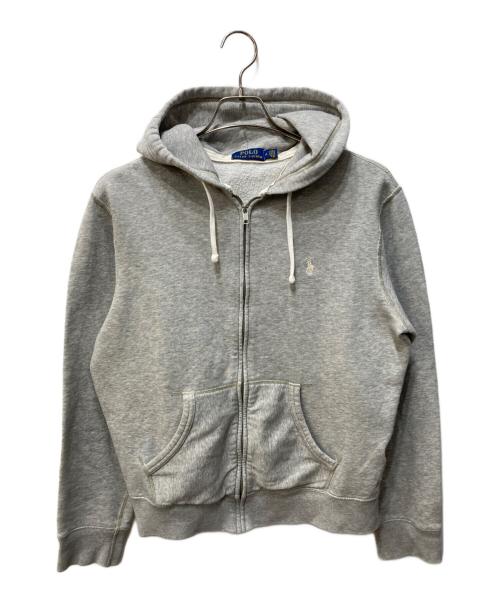 POLO RALPH LAUREN（ポロ・ラルフローレン）POLO RALPH LAUREN (ポロ・ラルフローレン) ワンポイントジップパーカー グレー サイズ:Mの古着・服飾アイテム
