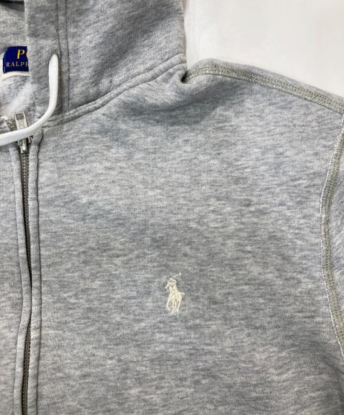 POLO RALPH LAUREN（ポロ・ラルフローレン）POLO RALPH LAUREN (ポロ・ラルフローレン) ワンポイントジップパーカー グレー サイズ:Mの古着・服飾アイテム