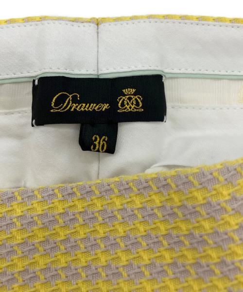 DRAWER（ドゥロワー）DRAWER (ドゥロワー) ハウンドトゥース テーパードパンツ イエロー サイズ:36の古着・服飾アイテム