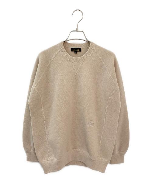 DRAWER（ドゥロワー）DRAWER (ドゥロワー) ウールカシミヤクルーネックニット ベージュ サイズ:1の古着・服飾アイテム