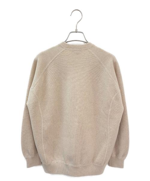DRAWER（ドゥロワー）DRAWER (ドゥロワー) ウールカシミヤクルーネックニット ベージュ サイズ:1の古着・服飾アイテム
