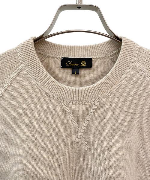 DRAWER（ドゥロワー）DRAWER (ドゥロワー) ウールカシミヤクルーネックニット ベージュ サイズ:1の古着・服飾アイテム