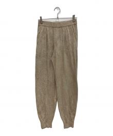 THREE DOTS（スリードッツ）の古着「Velour sweater pants　VF6001Y」｜ベージュ