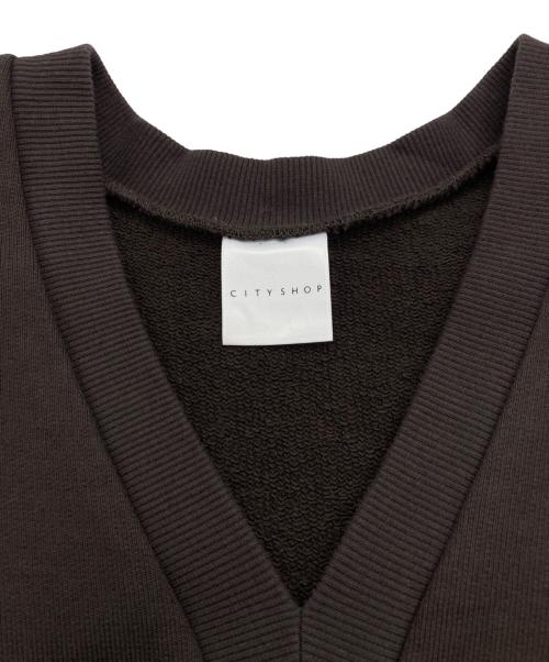 CITYSHOP（シティショップ）CITYSHOP (シティショップ) V-NECK スウェット ブラウン サイズ:FREEの古着・服飾アイテム