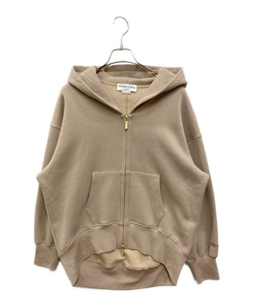 Americana（アメリカーナ）Americana (アメリカーナ) ゴールドジップ フード パーカー ブラウン サイズ:FREEの古着・服飾アイテム