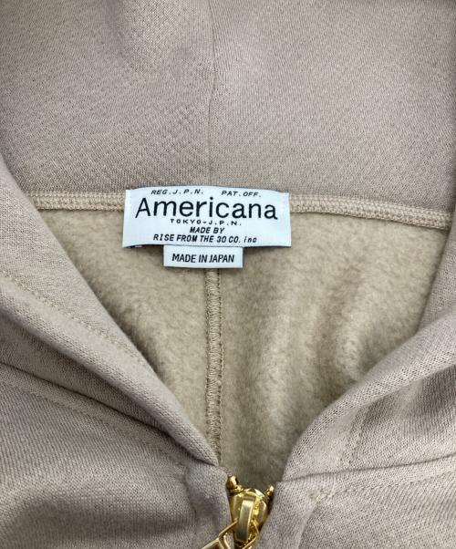 Americana（アメリカーナ）Americana (アメリカーナ) ゴールドジップ フード パーカー ブラウン サイズ:FREEの古着・服飾アイテム