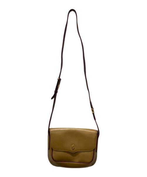 Cartier（カルティエ）Cartier (カルティエ) マストライン レザーショルダーバッグ ボルドー×ブラウンの古着・服飾アイテム