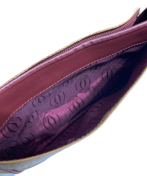 Cartier（カルティエ）Cartier (カルティエ) マストライン レザーショルダーバッグ ボルドー×ブラウンの古着・服飾アイテム