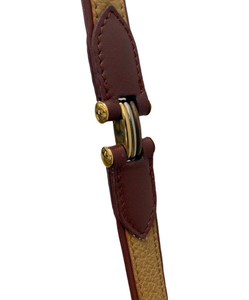 Cartier（カルティエ）Cartier (カルティエ) マストライン レザーショルダーバッグ ボルドー×ブラウンの古着・服飾アイテム