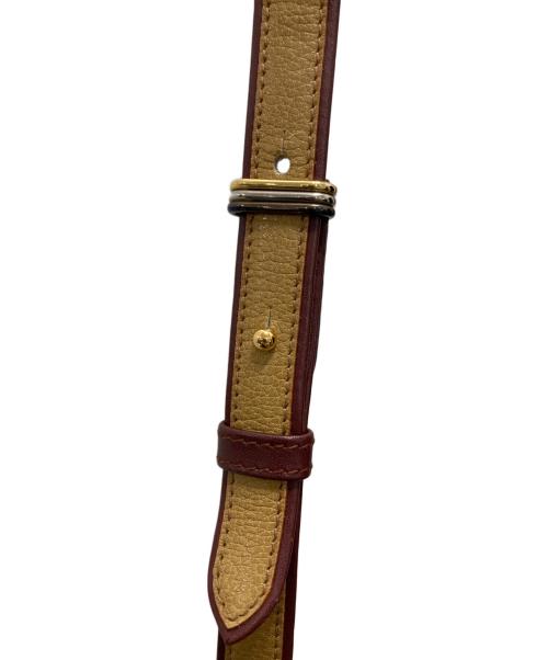 Cartier（カルティエ）Cartier (カルティエ) マストライン レザーショルダーバッグ ボルドー×ブラウンの古着・服飾アイテム