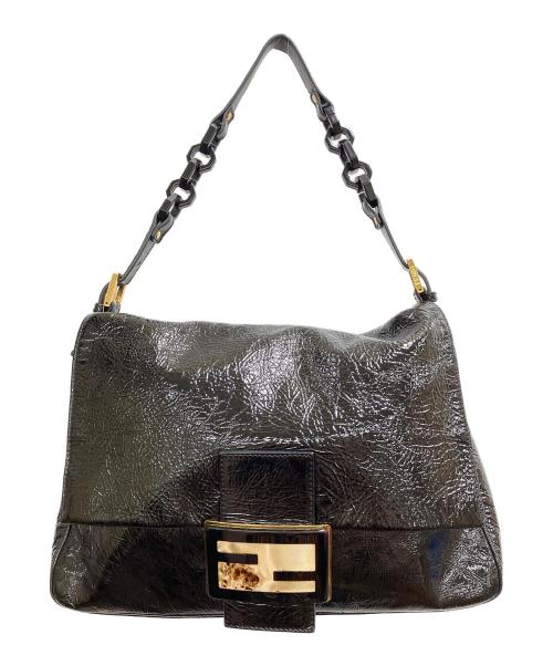 FENDI（フェンディ）FENDI (フェンディ) ビッグマンマバケット パテントショルダーバッグ ブラックの古着・服飾アイテム