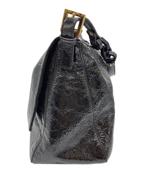 FENDI（フェンディ）FENDI (フェンディ) ビッグマンマバケット パテントショルダーバッグ ブラックの古着・服飾アイテム