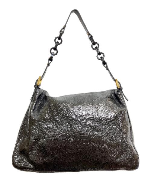 FENDI（フェンディ）FENDI (フェンディ) ビッグマンマバケット パテントショルダーバッグ ブラックの古着・服飾アイテム