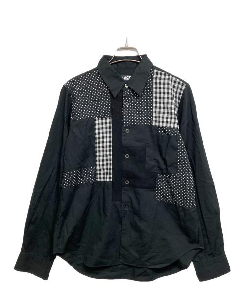 BLACK COMME des GARCONS（ブラックコムデギャルソン）BLACK COMME des GARCONS (ブラックコムデギャルソン) パッチワークシャツ ブラック サイズ:Sの古着・服飾アイテム