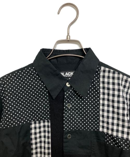 BLACK COMME des GARCONS（ブラックコムデギャルソン）BLACK COMME des GARCONS (ブラックコムデギャルソン) パッチワークシャツ ブラック サイズ:Sの古着・服飾アイテム