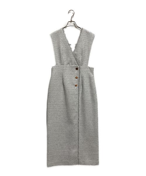 Apuweiser-riche（アプワイザーリッシェ）Apuweiser-riche (アプワイザーリッシェ) ラップツイードジャンスカ グレー サイズ:1の古着・服飾アイテム