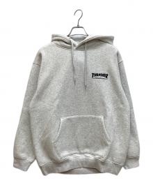 THRASHER（スラッシャー）の古着「プルオーバーパーカー　スウェット フーディー バックプリント 裏起毛」｜グレー