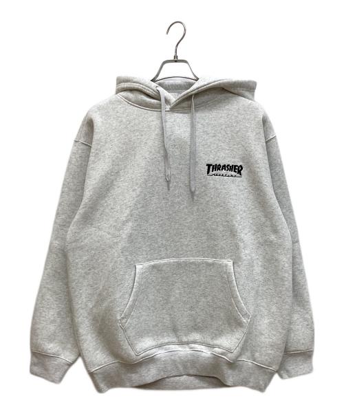 THRASHER（スラッシャー）THRASHER (スラッシャー) プルオーバーパーカー　スウェット フーディー バックプリント 裏起毛 グレー サイズ:Mの古着・服飾アイテム