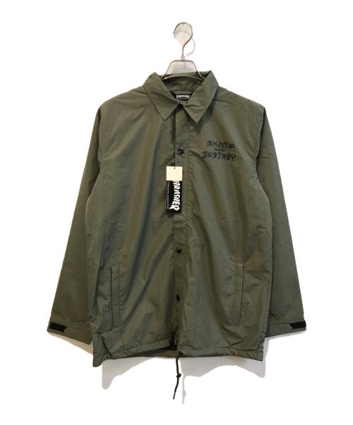 THRASHER（スラッシャー）THRASHER (スラッシャー) コーチジャケット オリーブ サイズ:L 未使用品の古着・服飾アイテム