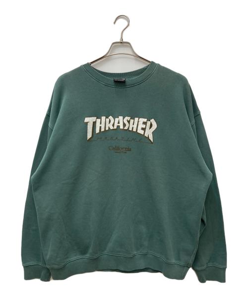 THRASHER（スラッシャー）THRASHER (スラッシャー) California General Store (カリフォルニアジェネラルストア) クルーネックスウェット グリーン サイズ:XLの古着・服飾アイテム