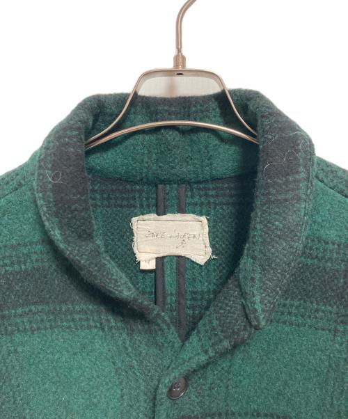 GREG LAUREN（グレッグローレン）GREG LAUREN (グレッグローレン) GREEN PLAID SHAWL COLLAR BOXY グリーン サイズ:4の古着・服飾アイテム