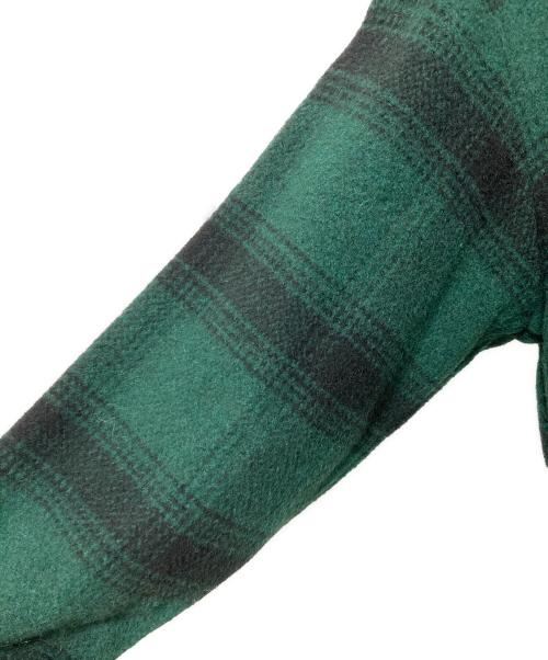 GREG LAUREN（グレッグローレン）GREG LAUREN (グレッグローレン) GREEN PLAID SHAWL COLLAR BOXY グリーン サイズ:4の古着・服飾アイテム