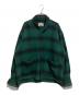 GREG LAUREN（グレッグローレン）の古着「GREEN PLAID SHAWL COLLAR BOXY」｜グリーン