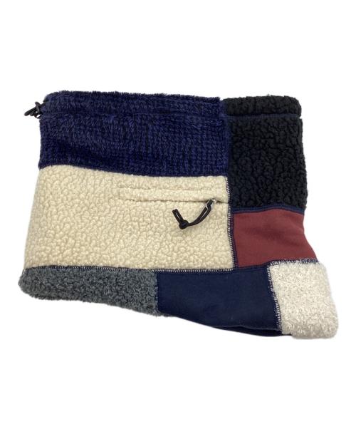 THE NORTHFACE PURPLELABEL（ザ・ノースフェイス パープルレーベル）THE NORTHFACE PURPLELABEL (ザ・ノースフェイス パープルレーベル) RP Field Patchwork Fleece Snood ホワイト×ネイビーの古着・服飾アイテム