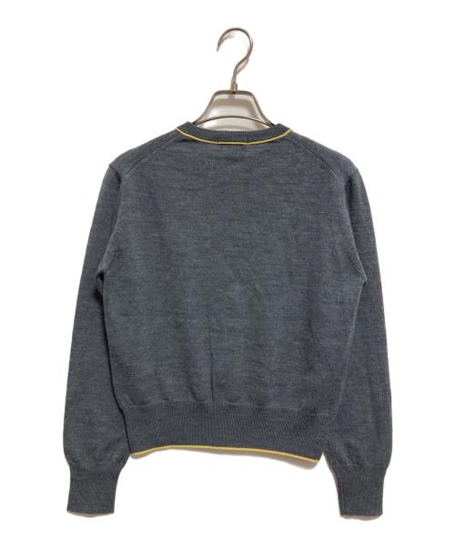 MACPHEE（マカフィー）MACPHEE (マカフィー) プレーンウール クルーネックカーディガン グレー サイズ:Sの古着・服飾アイテム