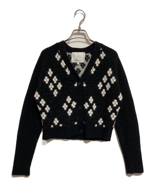 3.1 phillip lim（スリーワンフィリップリム）3.1 phillip lim (スリーワンフィリップリム) Women's Black Argyle Jacquard V-Neck Cardigan ブラック サイズ:Sの古着・服飾アイテム