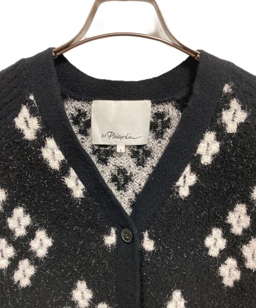 3.1 phillip lim（スリーワンフィリップリム）3.1 phillip lim (スリーワンフィリップリム) Women's Black Argyle Jacquard V-Neck Cardigan ブラック サイズ:Sの古着・服飾アイテム