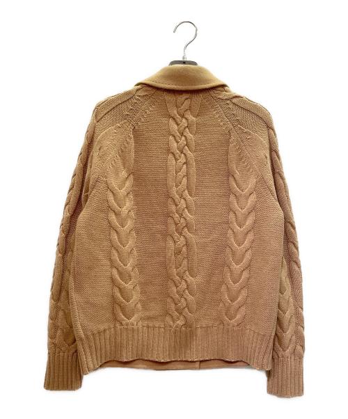 MaxMara（マックスマーラ）MaxMara (マックスマーラ) ダブルブレスト ケーブルニット カーディガン キャメル サイズ:XS 未使用品の古着・服飾アイテム