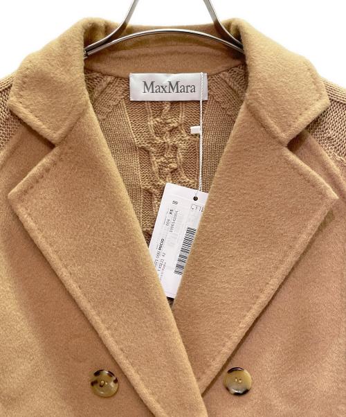 MaxMara（マックスマーラ）MaxMara (マックスマーラ) ダブルブレスト ケーブルニット カーディガン キャメル サイズ:XS 未使用品の古着・服飾アイテム