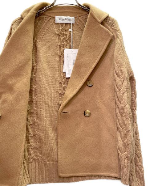 MaxMara（マックスマーラ）MaxMara (マックスマーラ) ダブルブレスト ケーブルニット カーディガン キャメル サイズ:XS 未使用品の古着・服飾アイテム