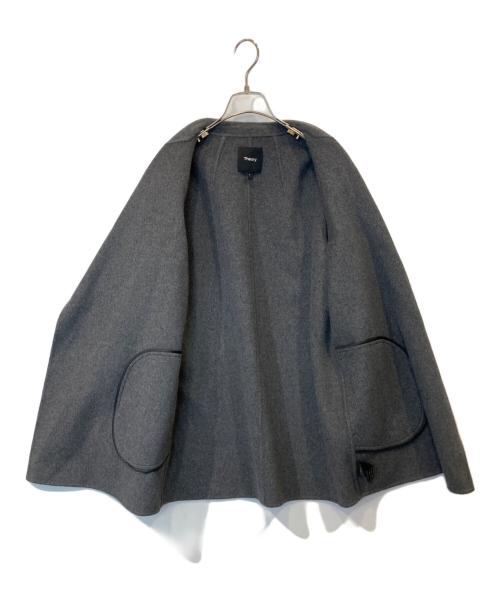theory（セオリー）theory (セオリー) New Divide GC Clairene J ウールカシミヤボタンレスコート 01-4309602 グレー サイズ:Pの古着・服飾アイテム