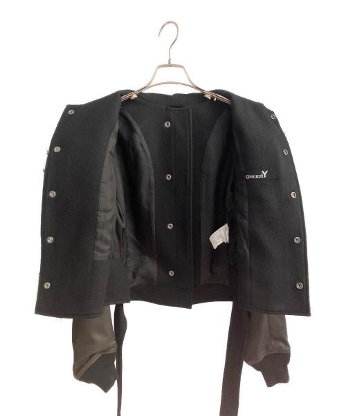 GROUND Y（グラウンドワイ）GROUND Y (グラウンドワイ) 24AW DOUBLE FACE GOAT LEATHER SHORT JACKET ブラック サイズ:1の古着・服飾アイテム