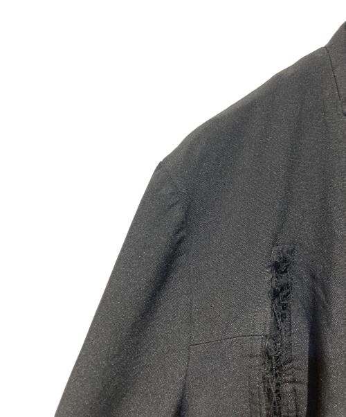 COMME des GARCONS COMME des GARCONS（コムデギャルソン コムデギャルソン）COMME des GARCONS COMME des GARCONS (コムデギャルソン コムデギャルソン) ポリ縮絨フリル前掛け ロングジャケット ブラック サイズ:Sの古着・服飾アイテム