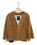 Cinquantaチンクワンタ）の古着「スウェードノーカラージャケット」｜ブラウン