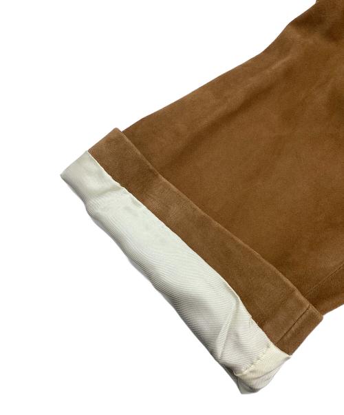 Cinquanta（チンクワンタ）Cinquanta (チンクワンタ) スウェードノーカラージャケット ブラウン サイズ:38の古着・服飾アイテム