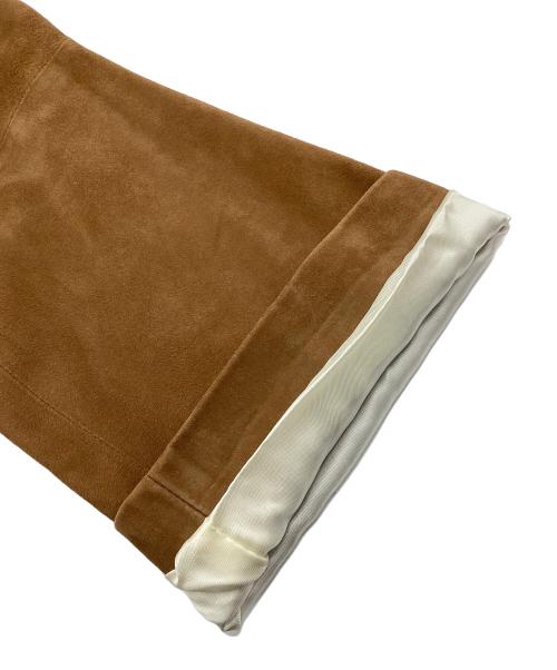 Cinquanta（チンクワンタ）Cinquanta (チンクワンタ) スウェードノーカラージャケット ブラウン サイズ:38の古着・服飾アイテム