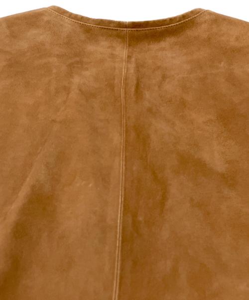 Cinquanta（チンクワンタ）Cinquanta (チンクワンタ) スウェードノーカラージャケット ブラウン サイズ:38の古着・服飾アイテム